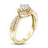 Thumbnail Image 2 of Diamond Floral Halo Engagement Ring 1/2 ct tw Round 14K Yellow Gold