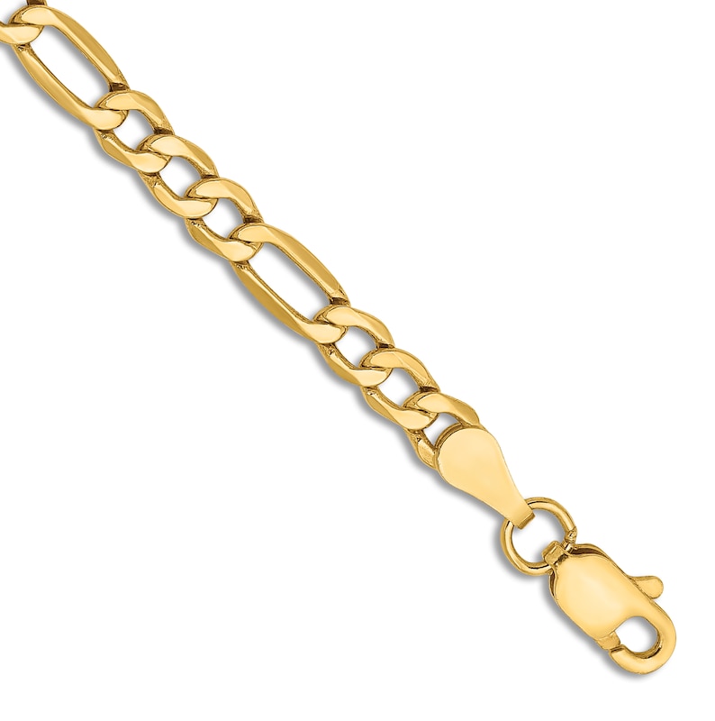 Main Image 1 of Figaro Chain Anklet 14K Yellow Gold 9"