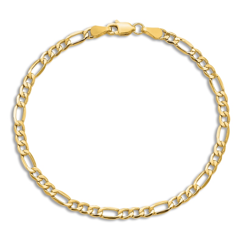 Main Image 2 of Figaro Chain Anklet 14K Yellow Gold 9"