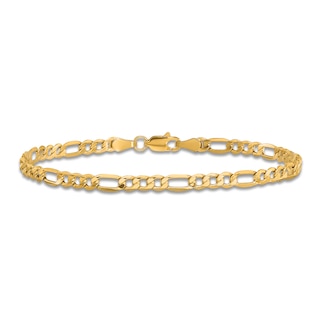 Figaro Chain Anklet 14K Yellow Gold 9
