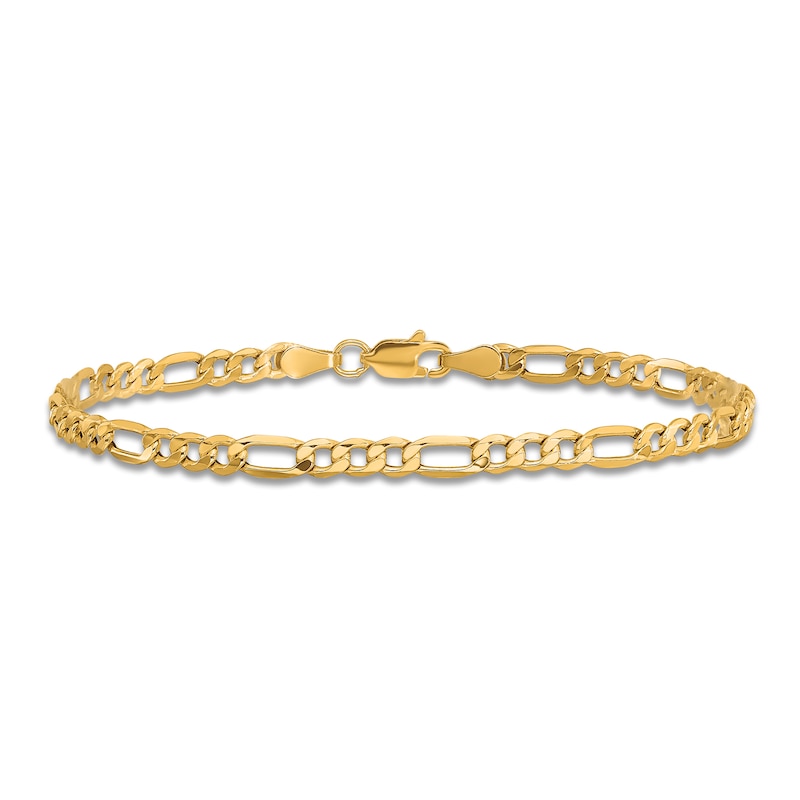 Main Image 3 of Figaro Chain Anklet 14K Yellow Gold 9"