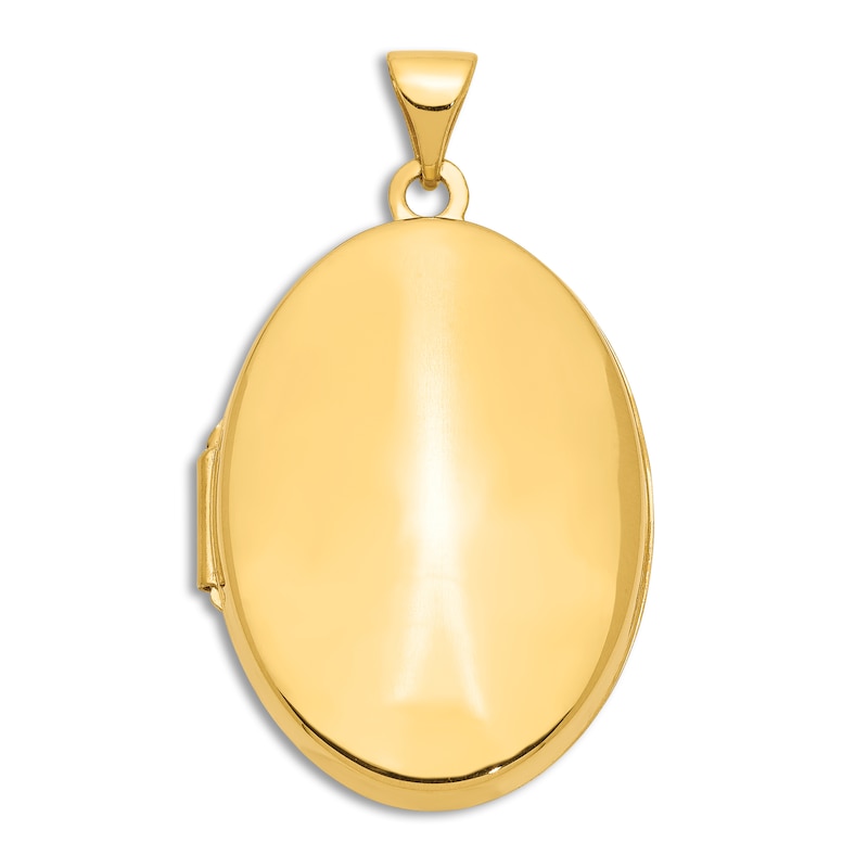 Main Image 1 of High-Polish Oval Locket Charm 14K Yellow Gold