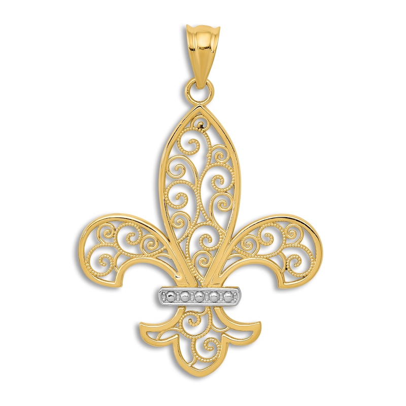 Main Image 1 of Fleur De Lis Charm 14K Yellow Gold