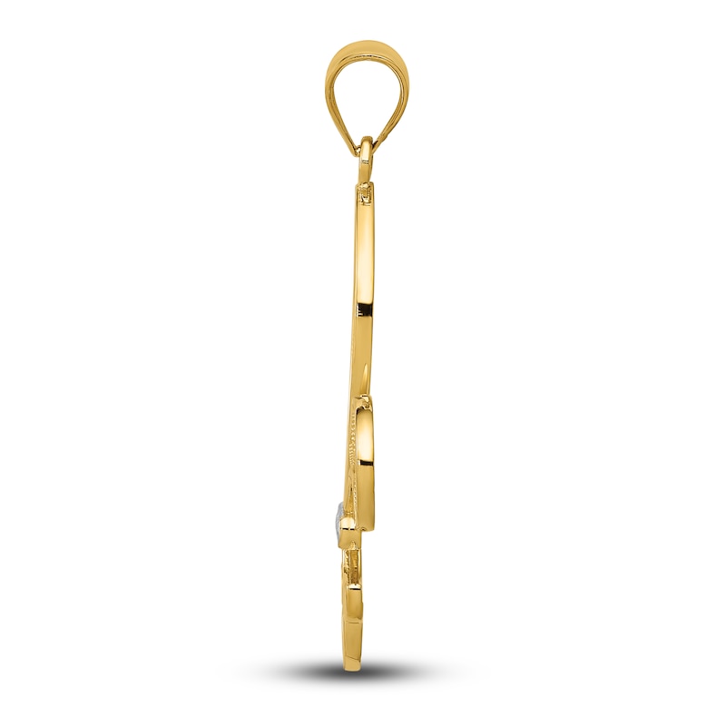 Main Image 2 of Fleur De Lis Charm 14K Yellow Gold