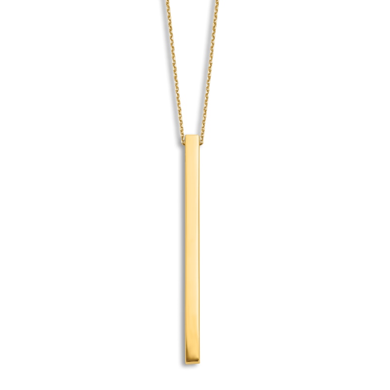 Main Image 1 of Bar Station Necklace 14K Yellow Gold 16"
