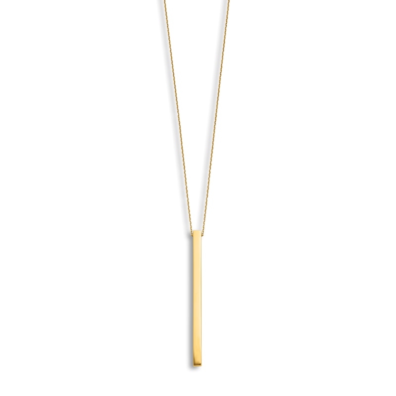 Main Image 2 of Bar Station Necklace 14K Yellow Gold 16"