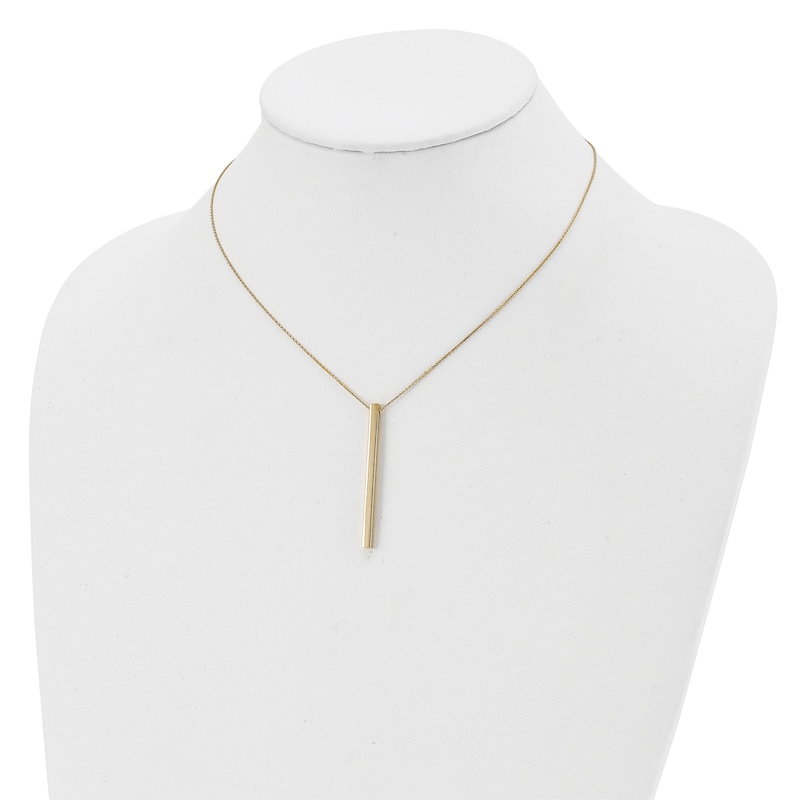 Main Image 3 of Bar Station Necklace 14K Yellow Gold 16"