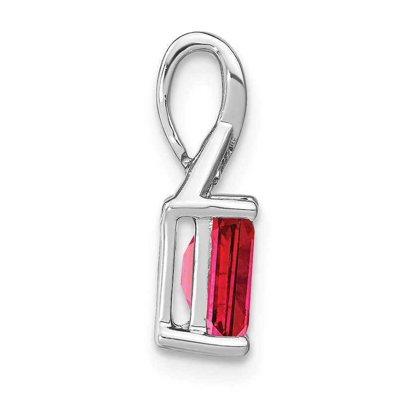 Main Image 2 of Natural Ruby Pendant Charm Diamond Accents 14K White Gold