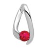 Natural Ruby Pendant Charm 14K White Gold