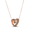 Thumbnail Image 1 of Le Vian Diamond Heart Pendant Necklace 5/8 ct tw Round 14K Strawberry Gold 19"
