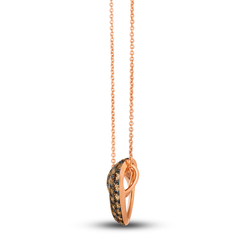 Main Image 2 of Le Vian Diamond Heart Pendant Necklace 5/8 ct tw Round 14K Strawberry Gold 19"