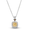 Thumbnail Image 1 of Le Vian Sunny Yellow Diamond Pendant Necklace 3/4 ct tw Round 14K Two-Tone Gold 19"