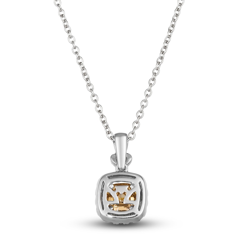 Le Vian Sunny Yellow Diamond Pendant Necklace 3/4 ct tw Round 14K Two-Tone Gold 19"