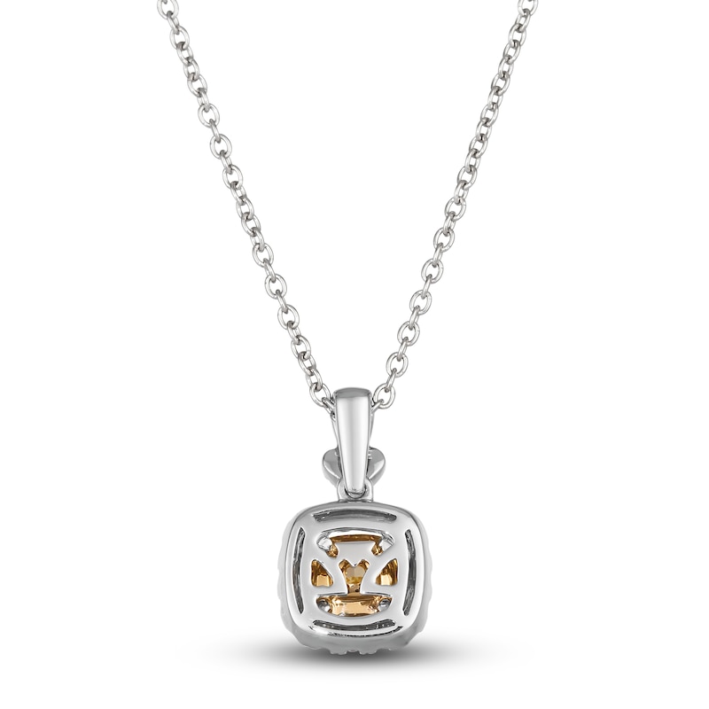 Main Image 3 of Le Vian Sunny Yellow Diamond Pendant Necklace 3/4 ct tw Round 14K Two-Tone Gold 19"