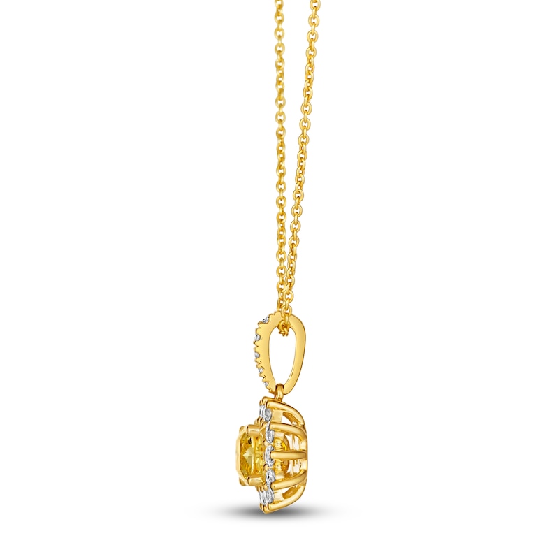 Le Vian Sunny Yellow Diamond Pendant Necklace 7/8 ct tw Cushion/Round 14K  Honey Gold 18