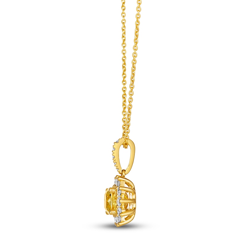 Main Image 2 of Le Vian Sunny Yellow Diamond Pendant Necklace 7/8 ct tw Cushion/Round 14K Honey Gold 18"