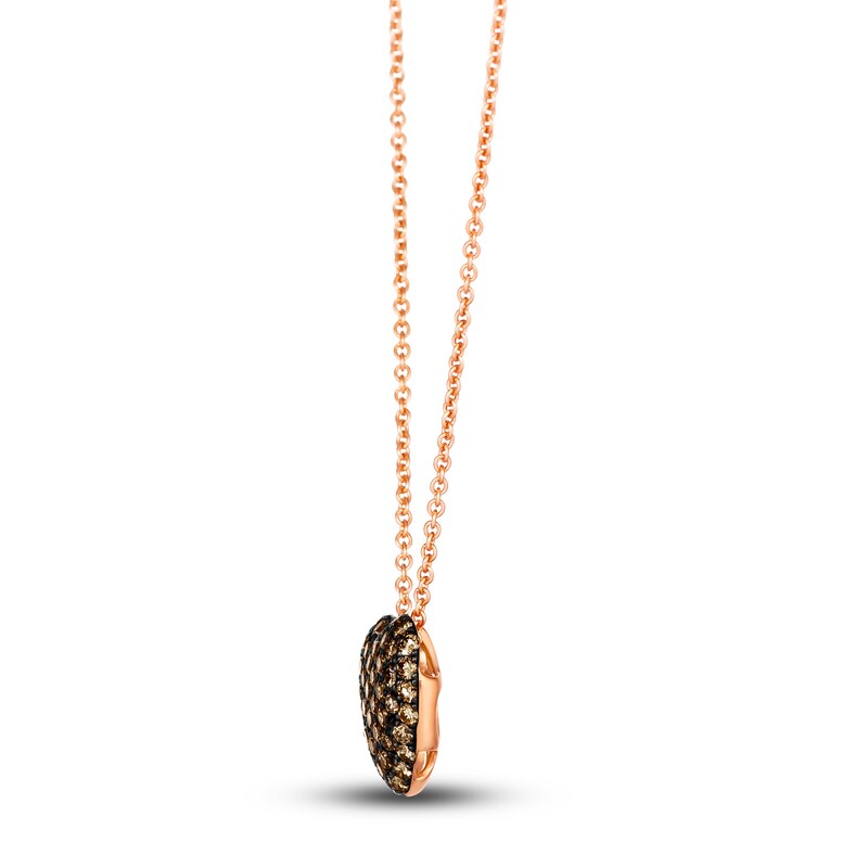 Main Image 2 of Le Vian Diamond Heart Pendant Necklace 1/2 ct tw Round 14K Strawberry Gold 19"