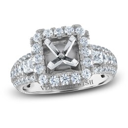 Vera Wang WISH Lab-Created Diamond Engagement Ring Setting 1-1/3 ct tw Round 14K White Gold