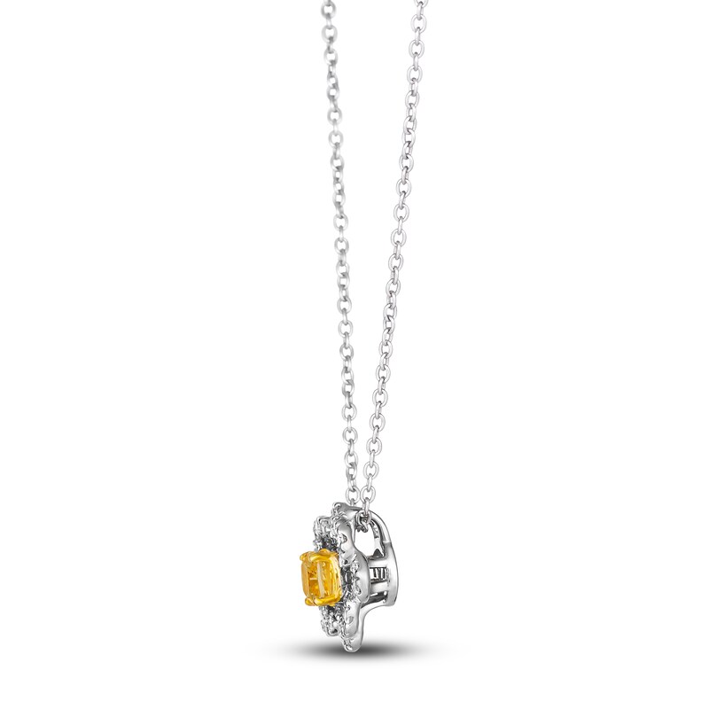 Main Image 2 of Le Vian Sunny Yellow Diamond Pendant Necklace 1/3 ct tw Round 14K Two-Tone Gold 19"