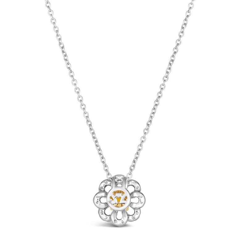 Le Vian Sunny Yellow Diamond Pendant Necklace 1/3 ct tw Round 14K Two-Tone Gold 19"