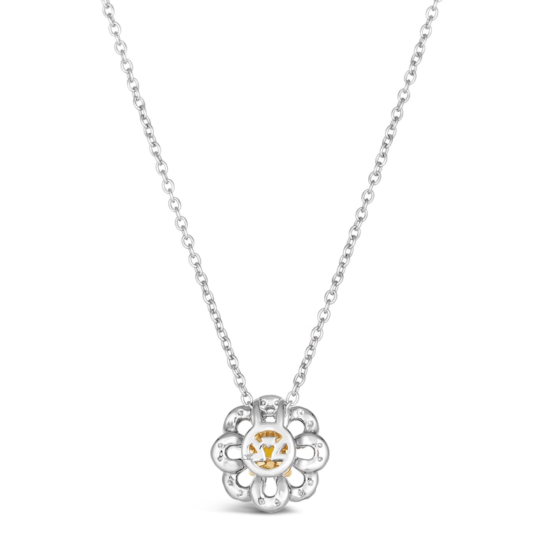 Main Image 3 of Le Vian Sunny Yellow Diamond Pendant Necklace 1/3 ct tw Round 14K Two-Tone Gold 19"