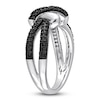 Thumbnail Image 1 of Y-Knot Black Diamond Ring 1/2 ct tw Round 14K White Gold