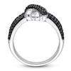 Thumbnail Image 2 of Y-Knot Black Diamond Ring 1/2 ct tw Round 14K White Gold