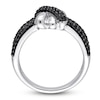 Thumbnail Image 3 of Y-Knot Black Diamond Ring 1/2 ct tw Round 14K White Gold