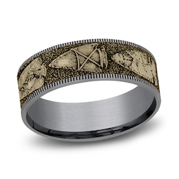 Men's Arrowhead Wedding Band Tantalum/14K Yellow Gold 7.5mm