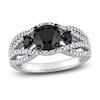 Thumbnail Image 1 of Black & White Diamond 3-Stone Ring 1-7/8 ct tw Round 14K White Gold