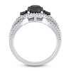 Thumbnail Image 3 of Black & White Diamond 3-Stone Ring 1-7/8 ct tw Round 14K White Gold