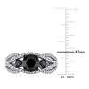 Thumbnail Image 4 of Black & White Diamond 3-Stone Ring 1-7/8 ct tw Round 14K White Gold