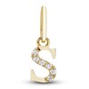 Thumbnail Image 1 of Initial S Necklace Charm Diamond Accents 10K Yellow Gold