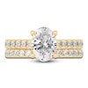 Thumbnail Image 2 of Lab-Created Diamond Bridal Set 3 ct tw Oval/Round 14K Yellow Gold