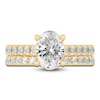 Thumbnail Image 3 of Lab-Created Diamond Bridal Set 3 ct tw Oval/Round 14K Yellow Gold