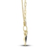 Thumbnail Image 2 of Shy Creation Natural Onyx Heart Pendant Necklace 1/8 ct tw Diamonds 14K Yellow Gold 18" SC55025146