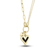 Thumbnail Image 3 of Shy Creation Natural Onyx Heart Pendant Necklace 1/8 ct tw Diamonds 14K Yellow Gold 18" SC55025146