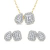 Thumbnail Image 1 of Diamond Pendant Necklace & Earring Set 1-1/2 ct tw Emerald/Pear/ Round 14K Yellow Gold