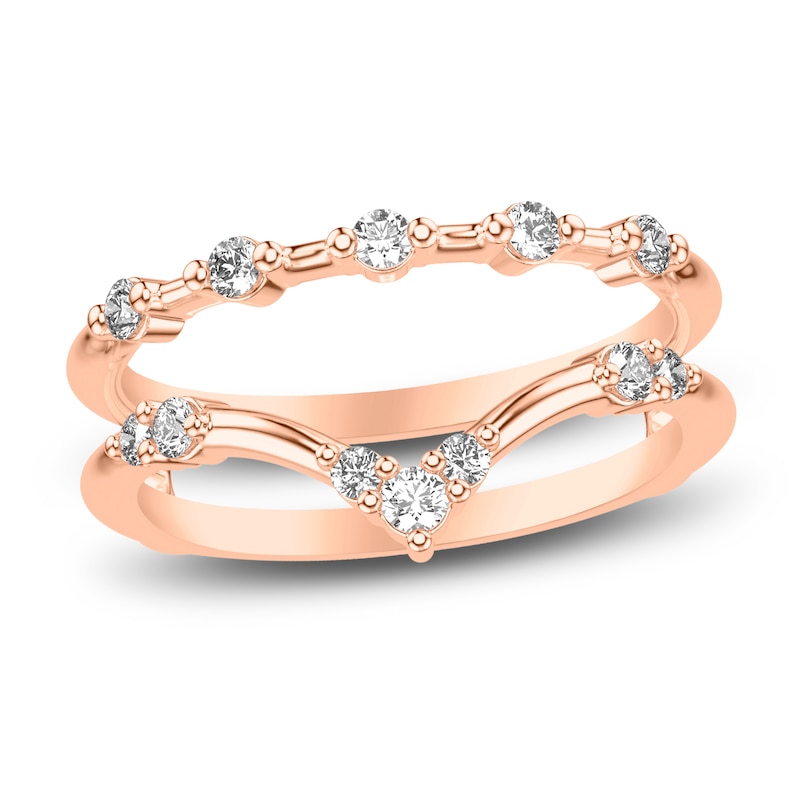 Main Image 1 of Diamond Chevron Enhancer Band 1/3 ct tw Round 14K Rose Gold