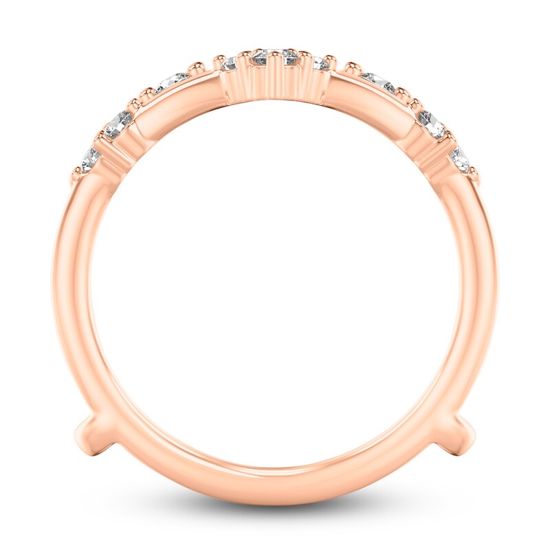 Main Image 3 of Diamond Chevron Enhancer Band 1/3 ct tw Round 14K Rose Gold