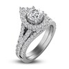 Thumbnail Image 4 of Diamond Halo Bridal Set 2 ct tw Round 14K White Gold