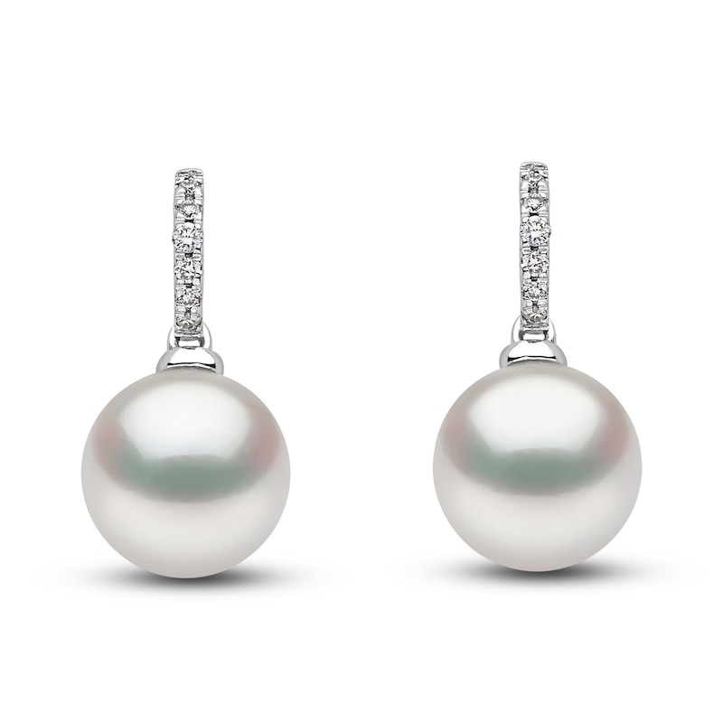 Main Image 1 of Yoko London Freshwater Cultured Pearl Earrings Diamond Accents 18K White Gold