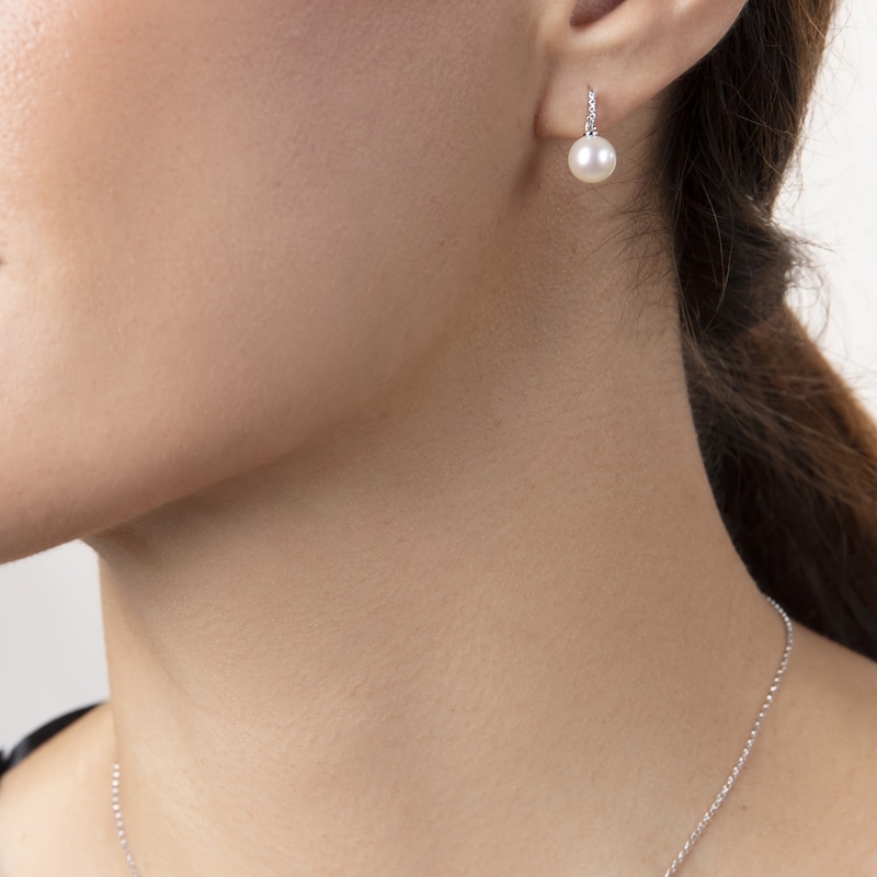 Main Image 4 of Yoko London Freshwater Cultured Pearl Earrings Diamond Accents 18K White Gold