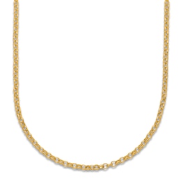High-Polish Rolo Chain Necklace 24K Yellow Gold 18" 2.1mm