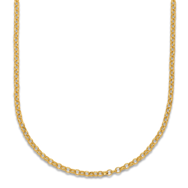 Main Image 1 of High-Polish Rolo Chain Necklace 24K Yellow Gold 18" 2.1mm