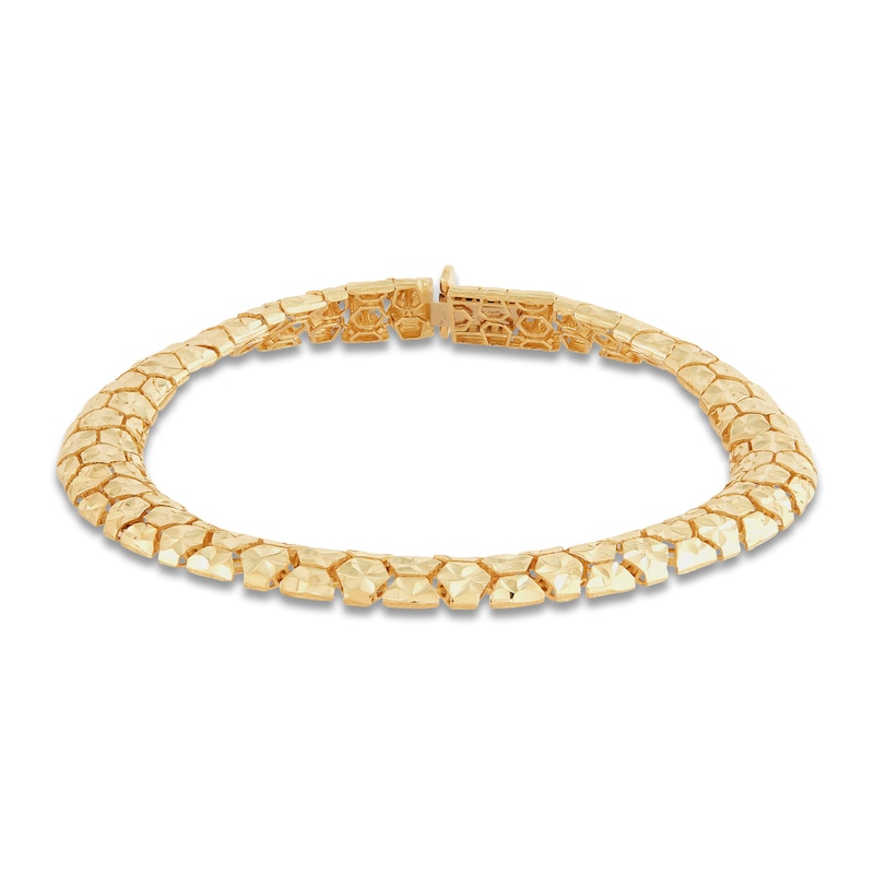 Italia D'Oro Diamond-Cut Snake Bracelet 14K Yellow Gold