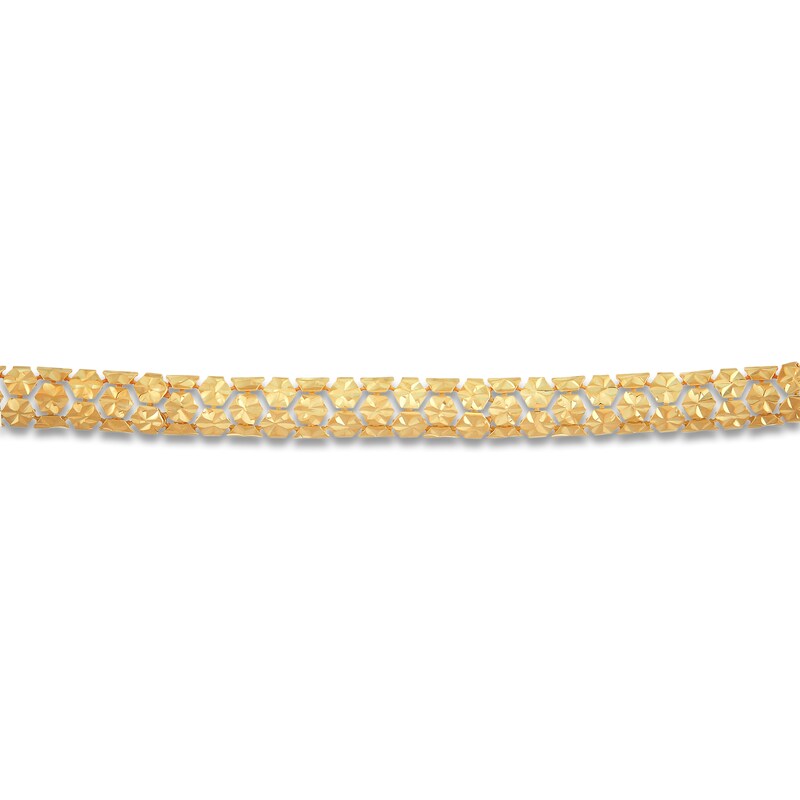 Main Image 2 of Italia D'Oro Diamond-Cut Snake Bracelet 14K Yellow Gold