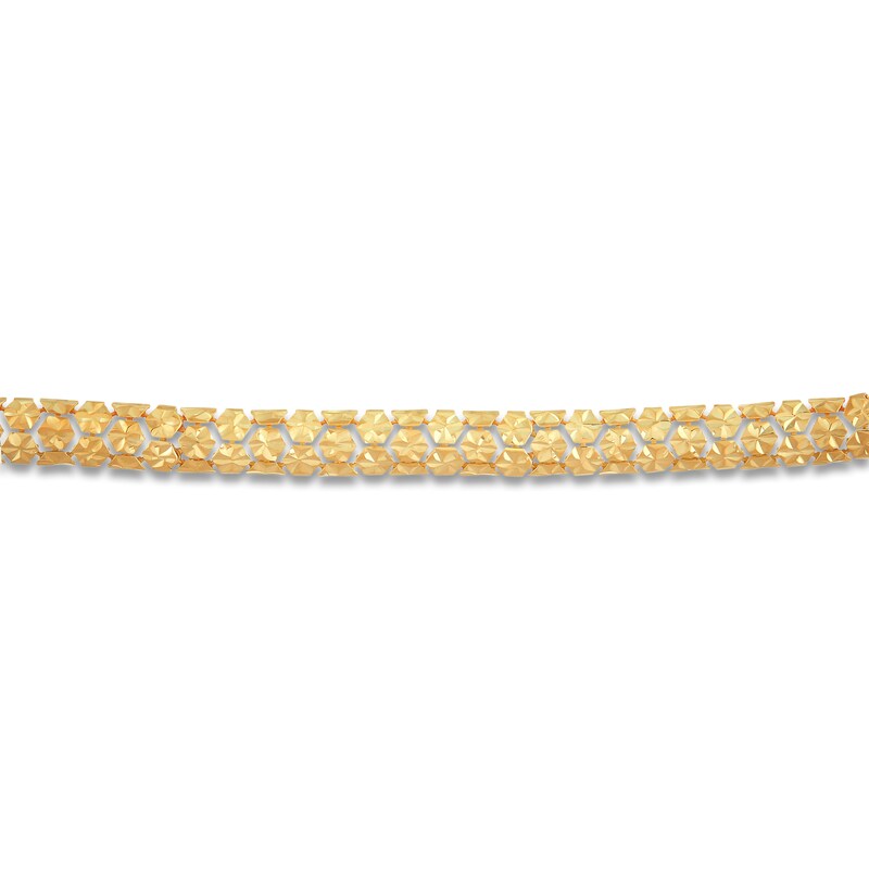 Italia D'Oro Diamond-Cut Snake Bracelet 14K Yellow Gold