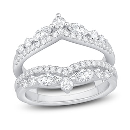 Diamond Anniversary Enhancer Band 1 ct tw Round/Marquise 14K White Gold
