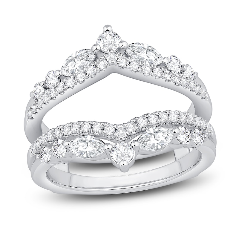 Main Image 1 of Diamond Anniversary Enhancer Band 1 ct tw Round/Marquise 14K White Gold